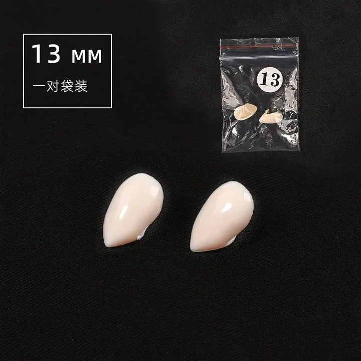 Vampire Fang Teeth Set Halloween Costume Accessory | 5 Pairs Resin Fangs with Fitting Glue | Reusable Cosplay Prop