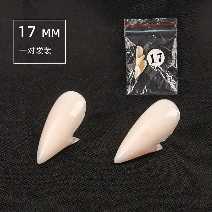 Vampire Fangs Halloween Costume Set | 5 Pairs with Solid Adhesive Included | Reusable Resin Denture Fangs for Cosplay Parties