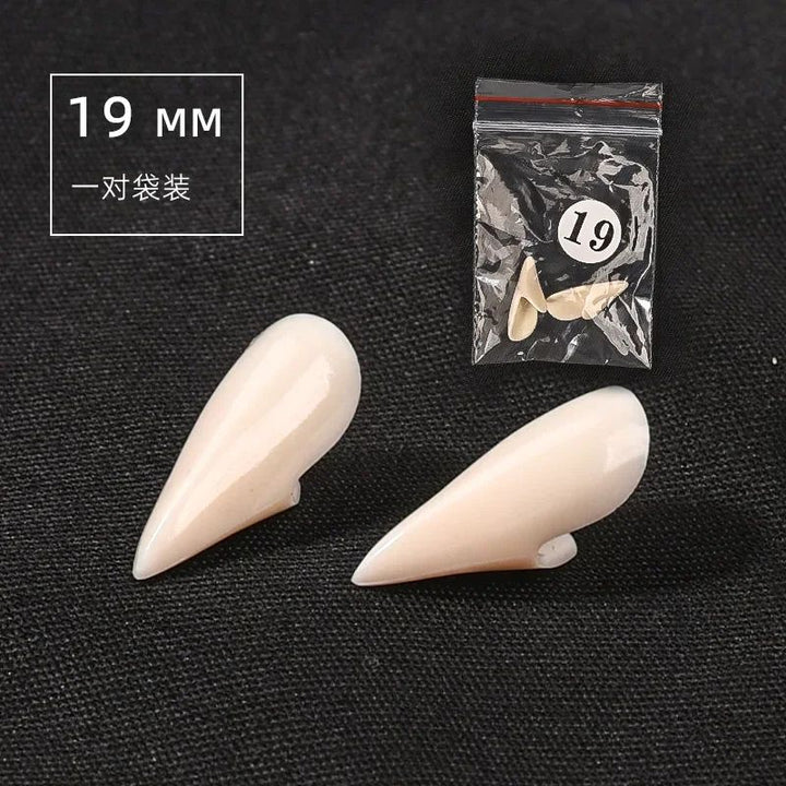 Vampire Fangs Halloween Costume Teeth | 5 Pairs Resin Set | Realistic Individual Fangs with Solid Adhesive for Cosplay