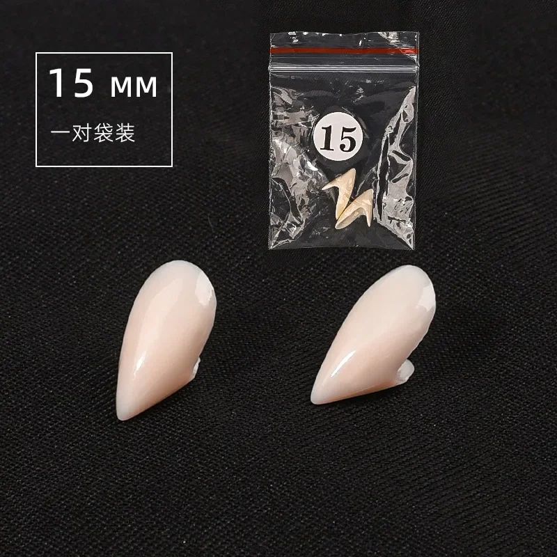 Vampire Fangs Halloween Costume Teeth | 5 Pairs Resin Set | Realistic Individual Fangs with Solid Adhesive for Cosplay