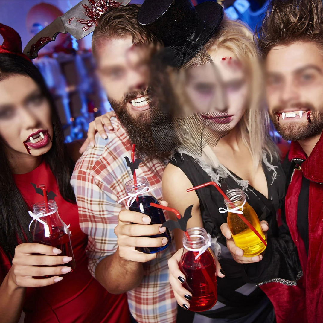 Vampire Teeth Fangs Kit for Halloween | Custom-Molded Thermal Adhesive Fit | Non-Toxic Resin, Natural Tooth-Colour Finish