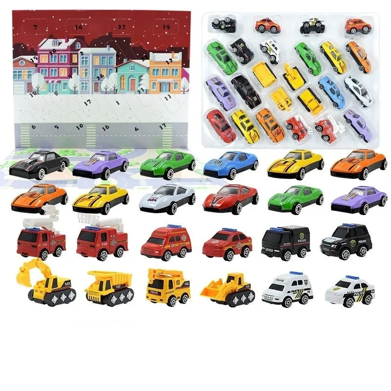 Vehicle Advent Calendar Alloy Construction Rescue Toy with Moving Parts