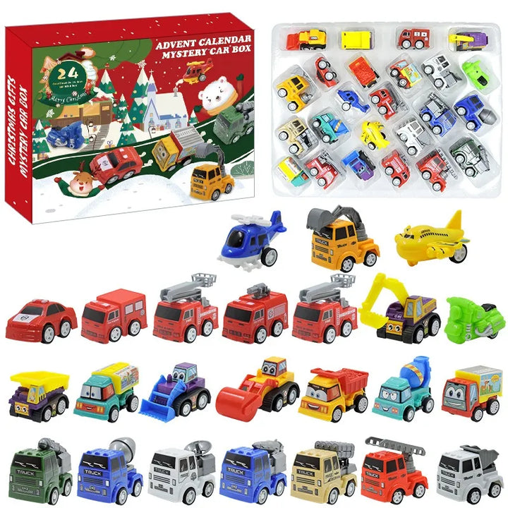 Vehicle Advent Calendar Alloy Construction Rescue Toy with Moving Parts