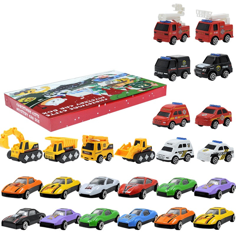 Vehicle Advent Calendar Alloy Construction Rescue Toy with Moving Parts