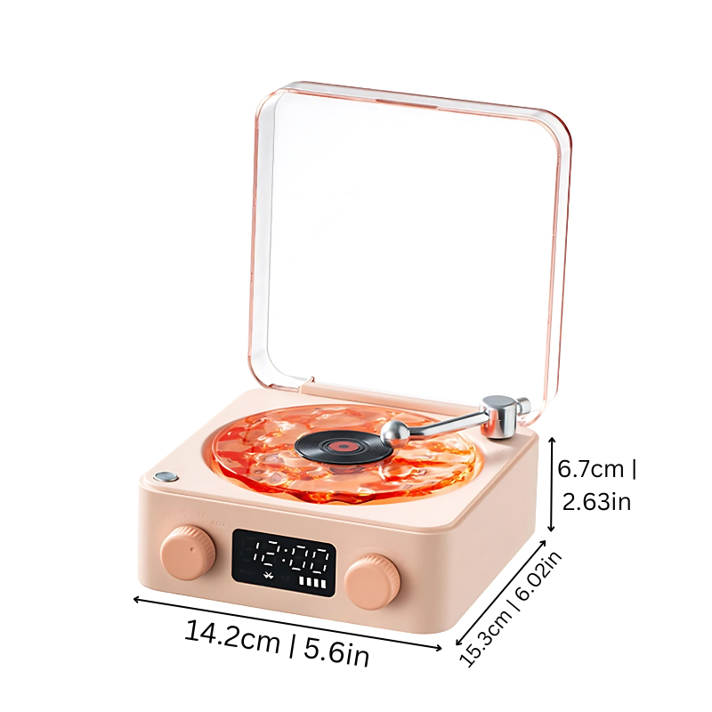 Vinyl Record Player | Glowing Disc And A Clock Display
