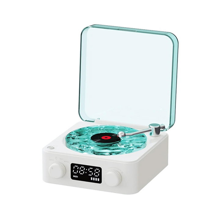 Vinyl Record Player | Glowing Disc And A Clock Display