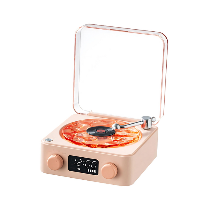 Vinyl Record Player | Glowing Disc And A Clock Display