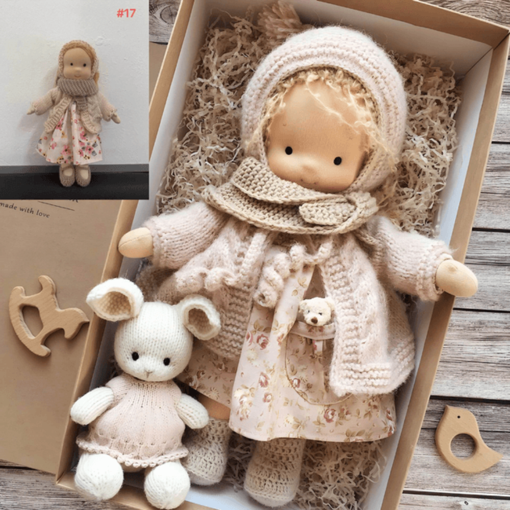 Waldorf Doll Handmade Hypoallergenic Soft Limbs with Stitched Face