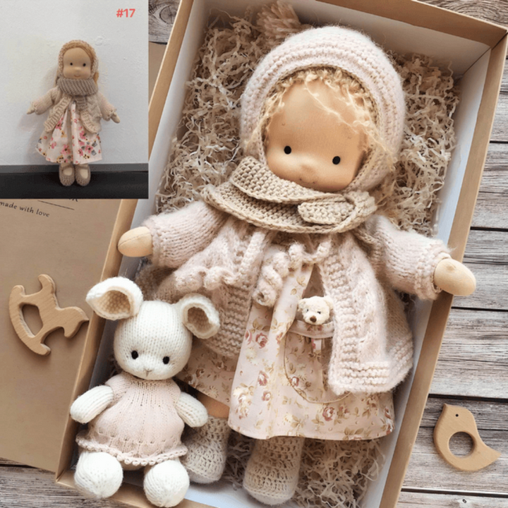 Waldorf Doll Handmade Hypoallergenic Soft Limbs with Stitched Face