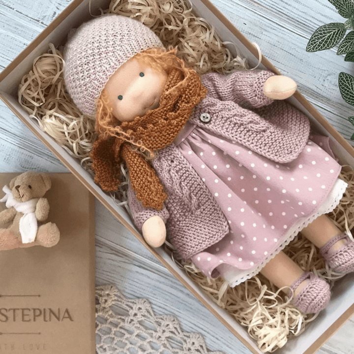 Waldorf Doll Handmade Hypoallergenic Soft Limbs with Stitched Face
