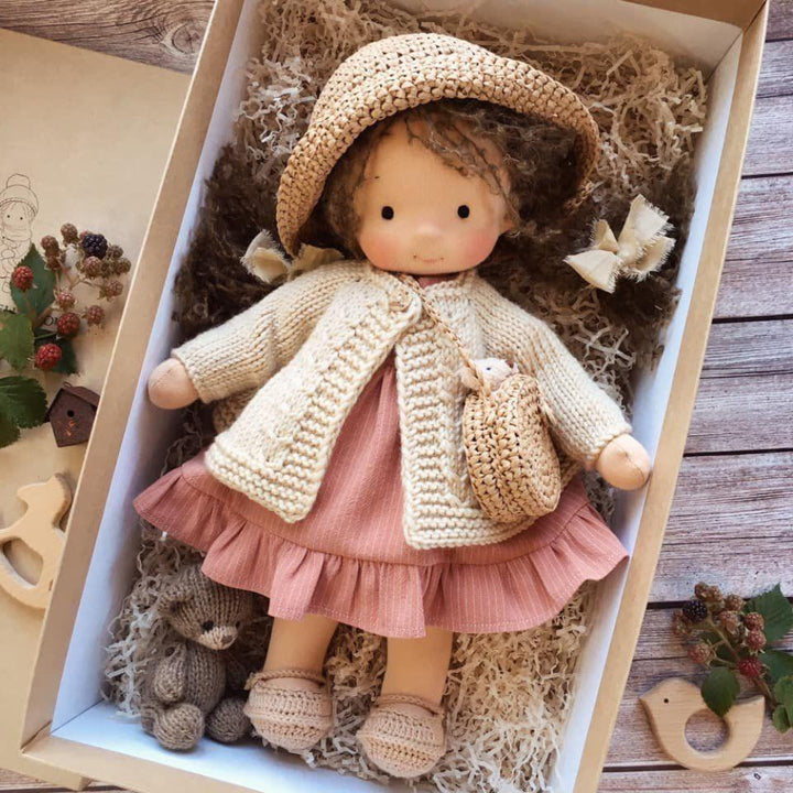Waldorf Doll Handmade Hypoallergenic Soft Limbs with Stitched Face