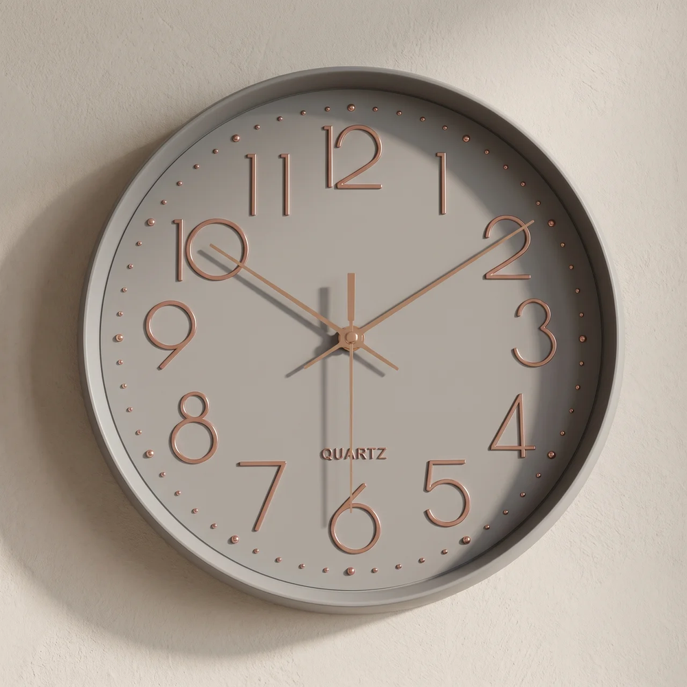 Wall Clock Silent Movement | Raised Numerals, Deep Rim