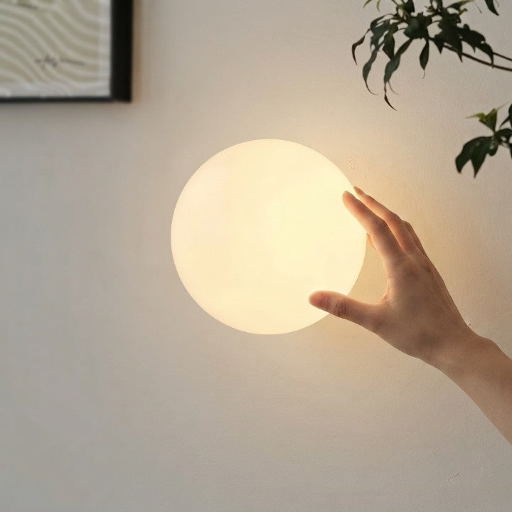 Wall Lamp Glass | Round Frosted Orb Sconce