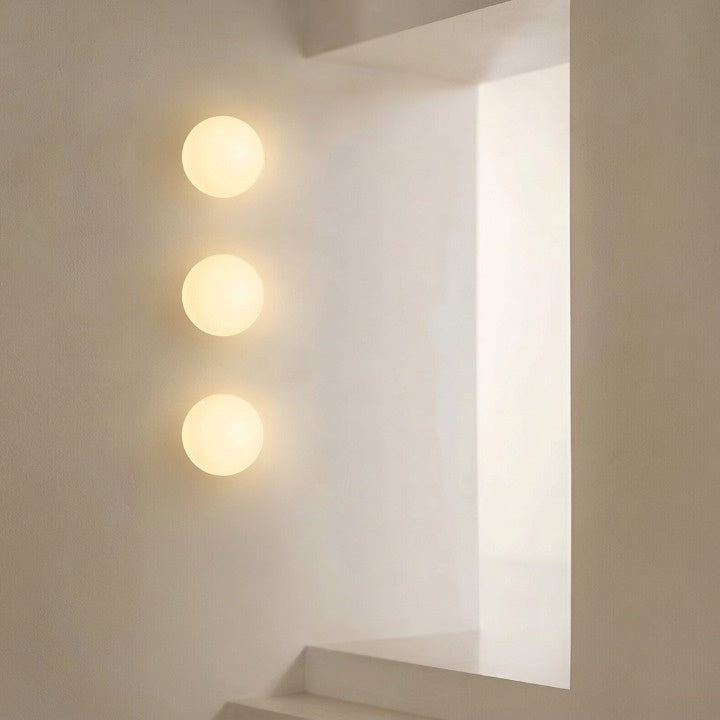 Wall Lamp Glass | Round Frosted Orb Sconce