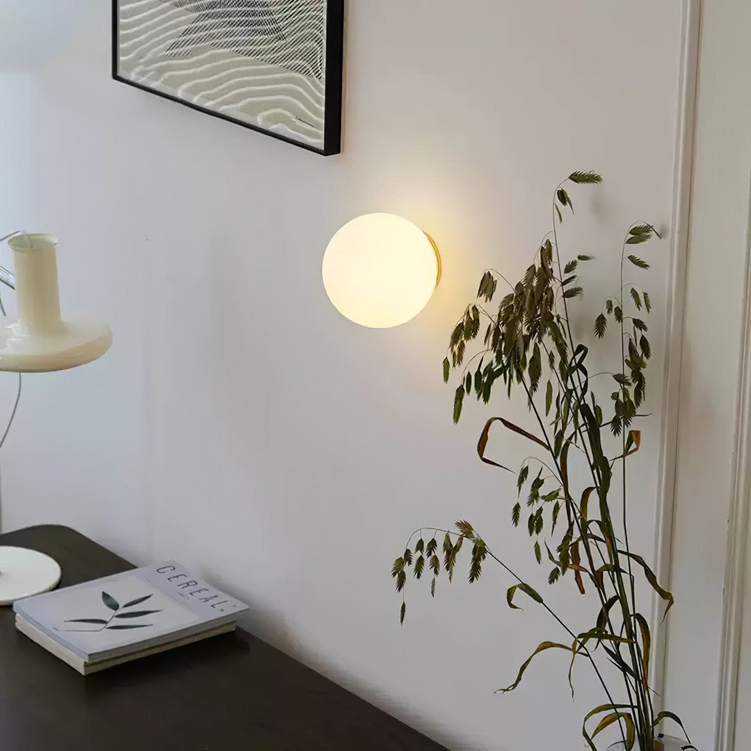 Wall Lamp Glass | Round Frosted Orb Sconce