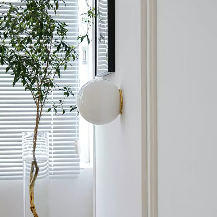 Wall Lamp Glass | Round Frosted Orb Sconce