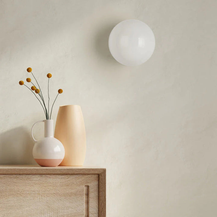 Wall Lamp Glass | Round Frosted Orb Sconce