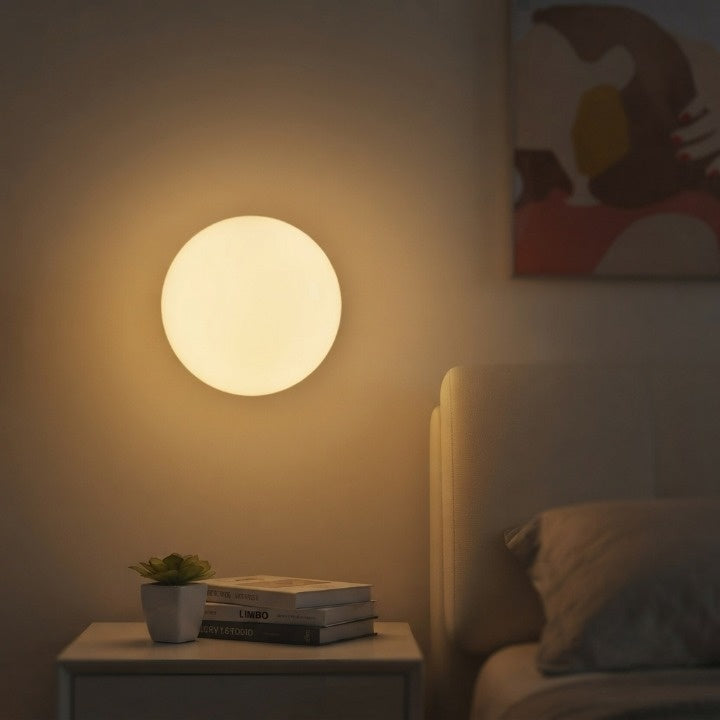 Wall Lamp Glass | Round Frosted Orb Sconce