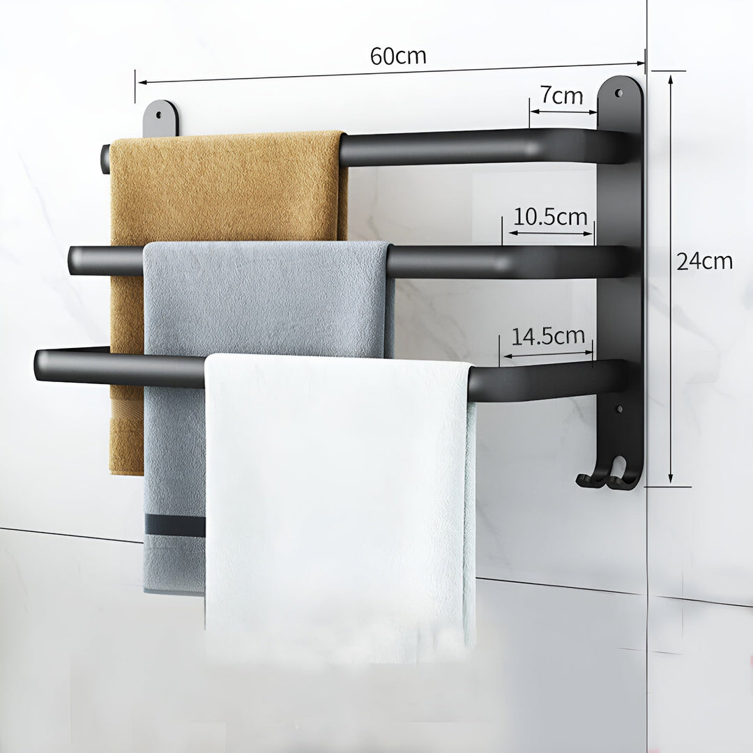 Wall-Mounted Aluminium Towel Rack | 2 or 3 Bar Options | Rust-Resistant | Space-Saving Design