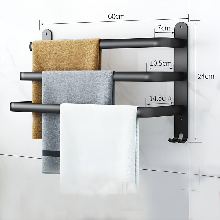 Wall-Mounted Aluminium Towel Rack | 2 or 3 Bar Options | Rust-Resistant | Space-Saving Design
