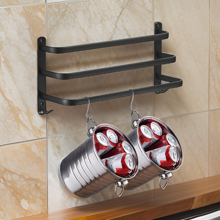 Wall-Mounted Aluminium Towel Rack | 2 or 3 Bar Options | Rust-Resistant | Space-Saving Design
