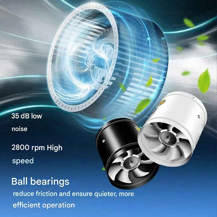 Wall Mounted Exhaust Fan High-Speed Quiet Multi-Room with Quick Installation