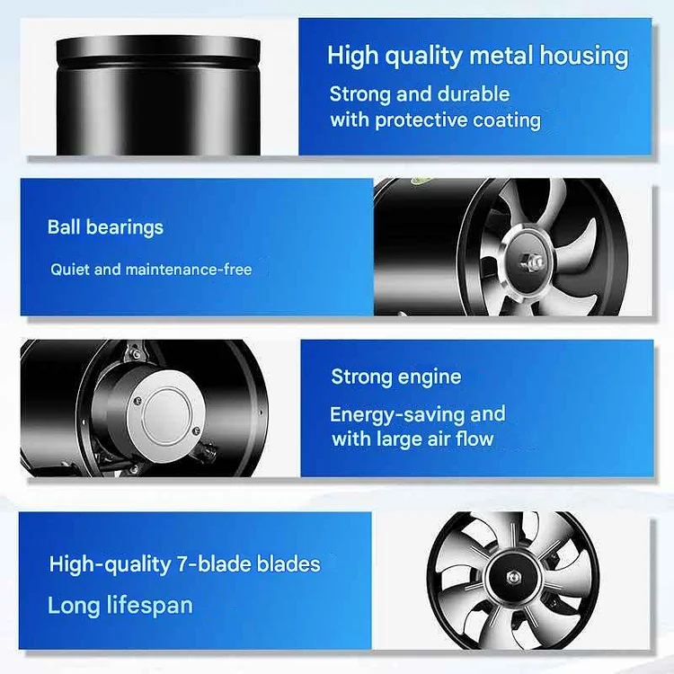 Wall Mounted Exhaust Fan High-Speed Quiet Multi-Room with Quick Installation