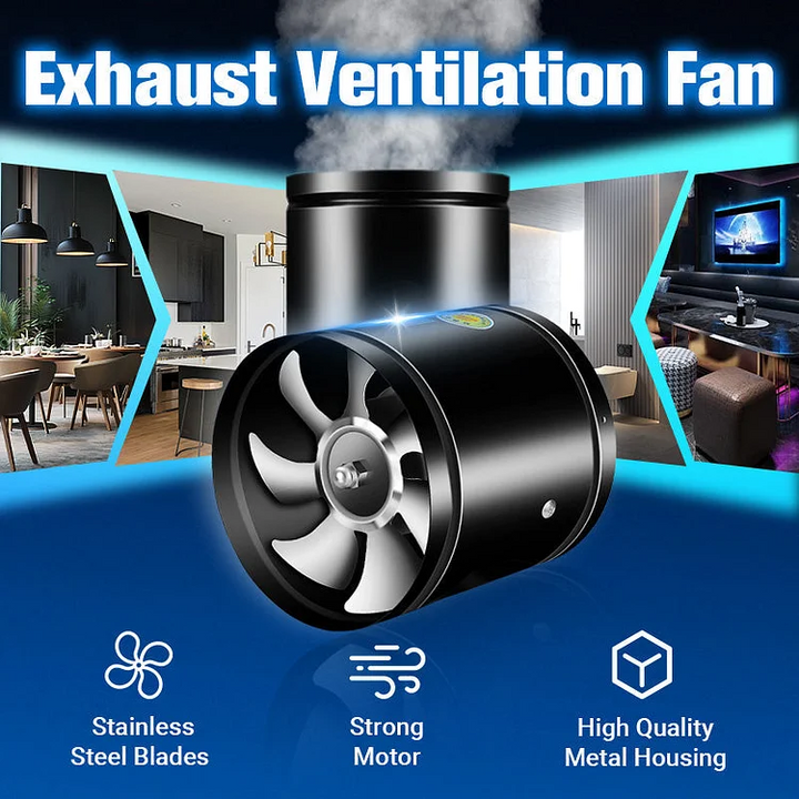 Wall Mounted Exhaust Fan High-Speed Quiet Multi-Room with Quick Installation