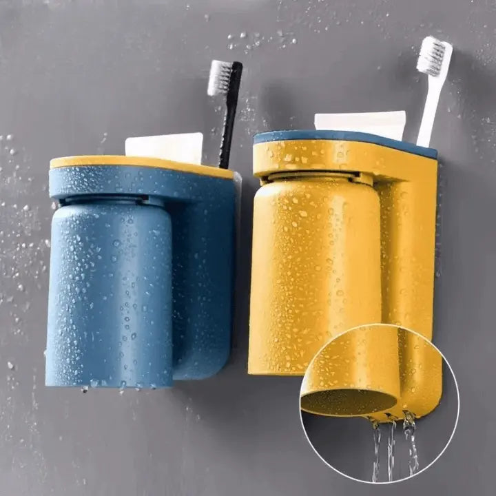 Wall Mounted Toothbrush Holder Self-Adhesive ABS with No-Drill 3 m Pad