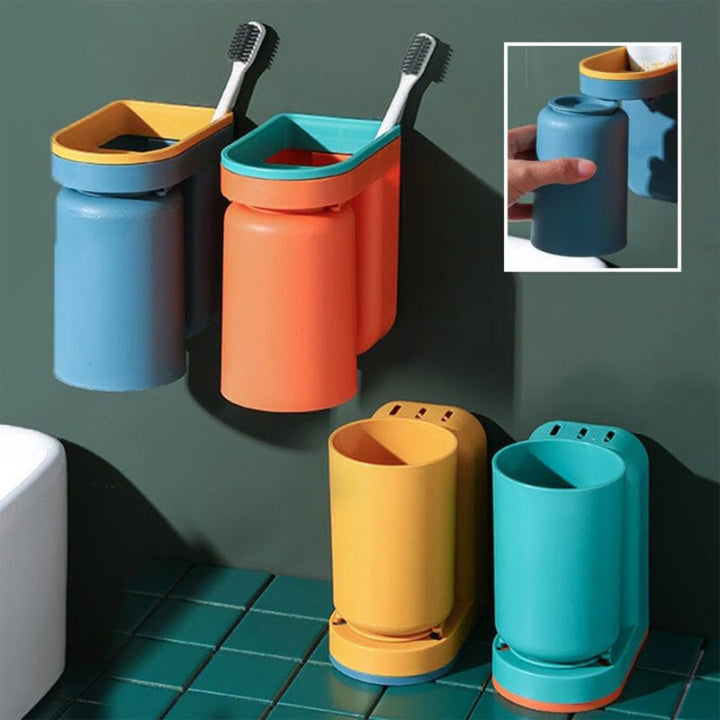 Wall Mounted Toothbrush Holder Self-Adhesive ABS with No-Drill 3 m Pad