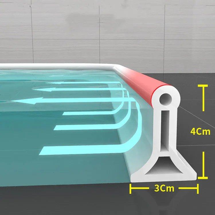 Water Barrier Strip Silicone 150-400 cm | White, Black or Grey | Self-Adhesive, Waterproof, Tool-Free Installation