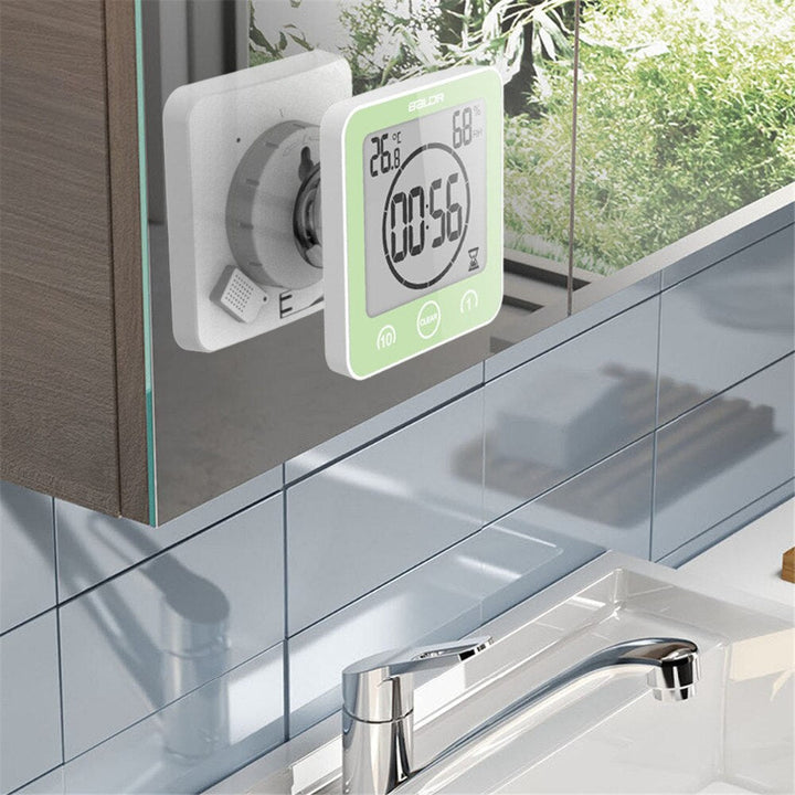 Waterproof Shower Timer Plastic | Large Display &amp; Wall/Shelf Mount | Water-Resistant for Cooking, Workouts and Daily Routines
