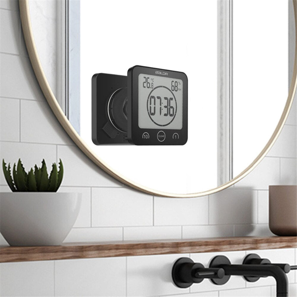 Waterproof Shower Timer Plastic | Large Display & Wall/Shelf Mount | Water-Resistant for Cooking, Workouts and Daily Routines