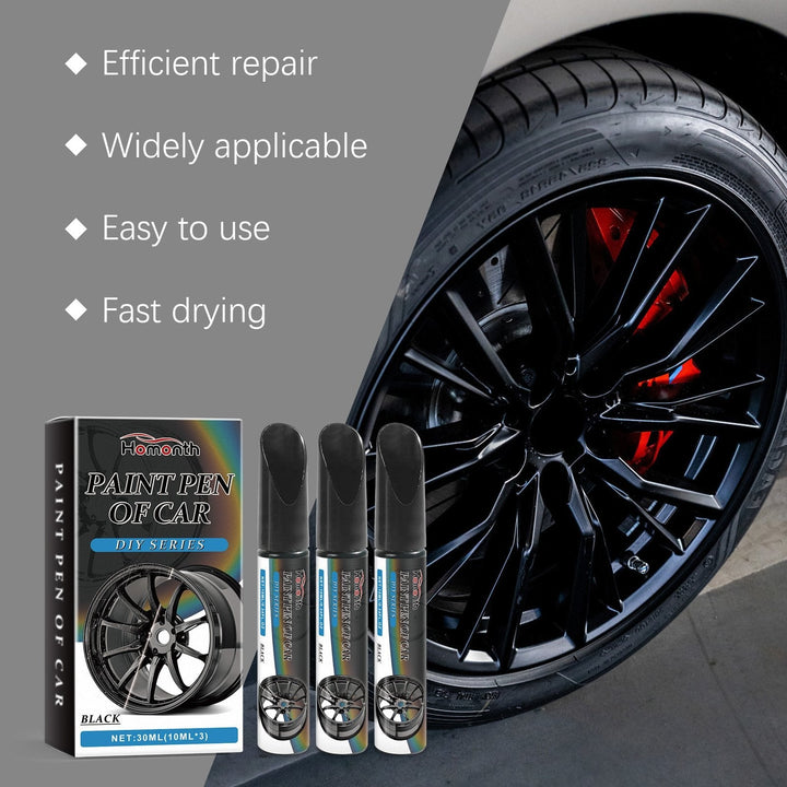 Wheel Paint Pen | Black Touch-Up Paint Pen Set for Car Wheels &amp; Rims