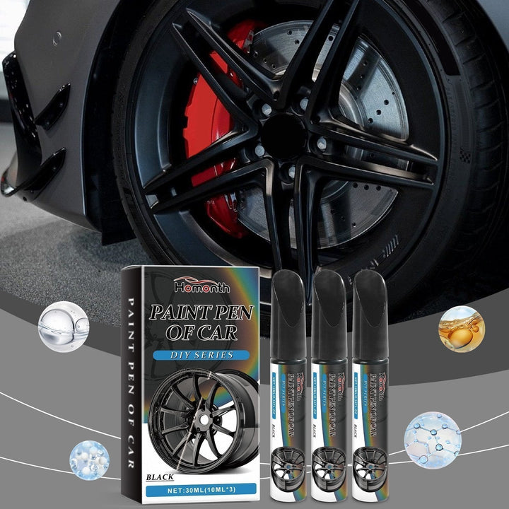 Wheel Paint Pen | Black Touch-Up Paint Pen Set for Car Wheels &amp; Rims
