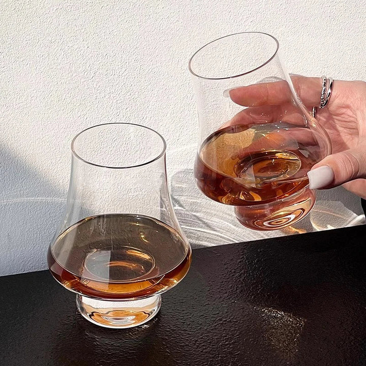Whisky Glasses Lead-Free Glass | Conical Aroma-Enhancing Shape | Set of 4, Dishwasher Safe, Crystal Clear, Break-Resistant