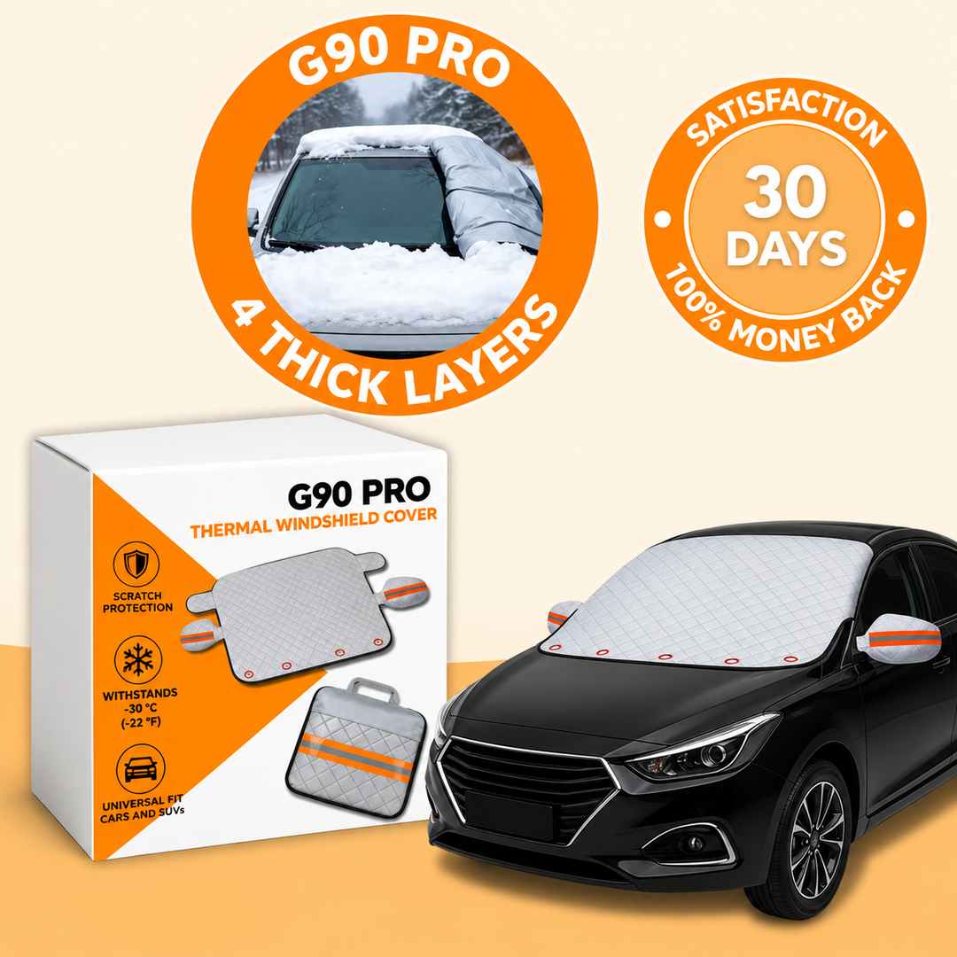 Windscreen Frost Cover for Cars | 4-Layer Insulation, Universal Fit | Weatherproof Winter Protection Against Ice and Snow