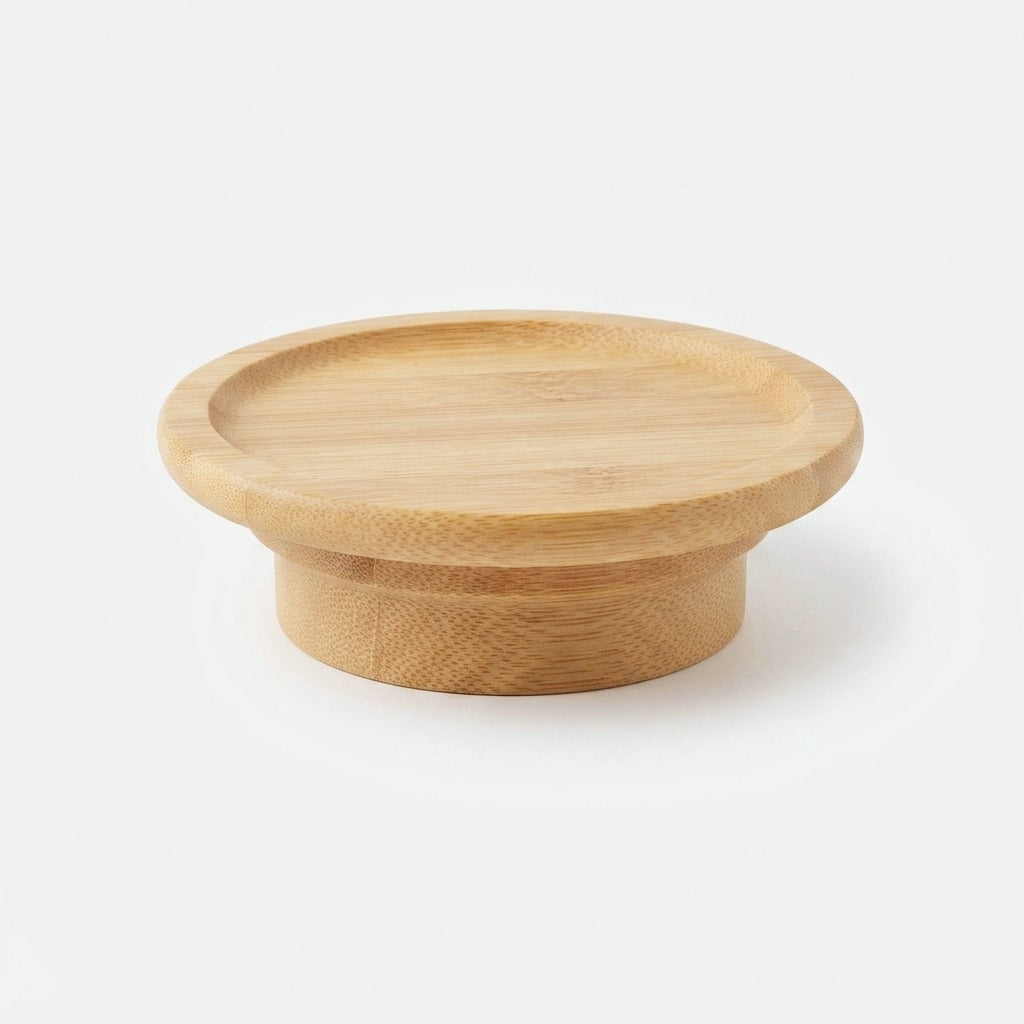 Wine Glass Topper Bamboo Snack Plate Lightweight Easy-Clean with Raised Rim