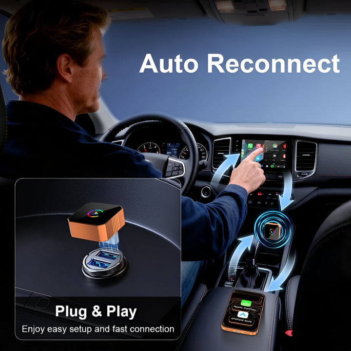 Wireless CarPlay Adapter Mini USB | Dual Band 2.4GHz/5GHz Signal | Converts Wired CarPlay to Wireless Instantly