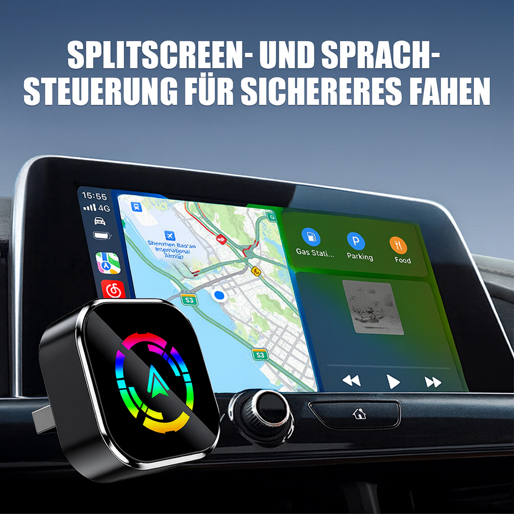 Wireless CarPlay & Android Auto Adapter | Bluetooth 5.0 & WiFi Connection | Plug-In Setup for Hands-Free Driving