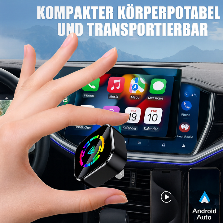 Wireless CarPlay &amp; Android Auto Adapter | Bluetooth 5.0 &amp; WiFi Connection | Plug-In Setup for Hands-Free Driving