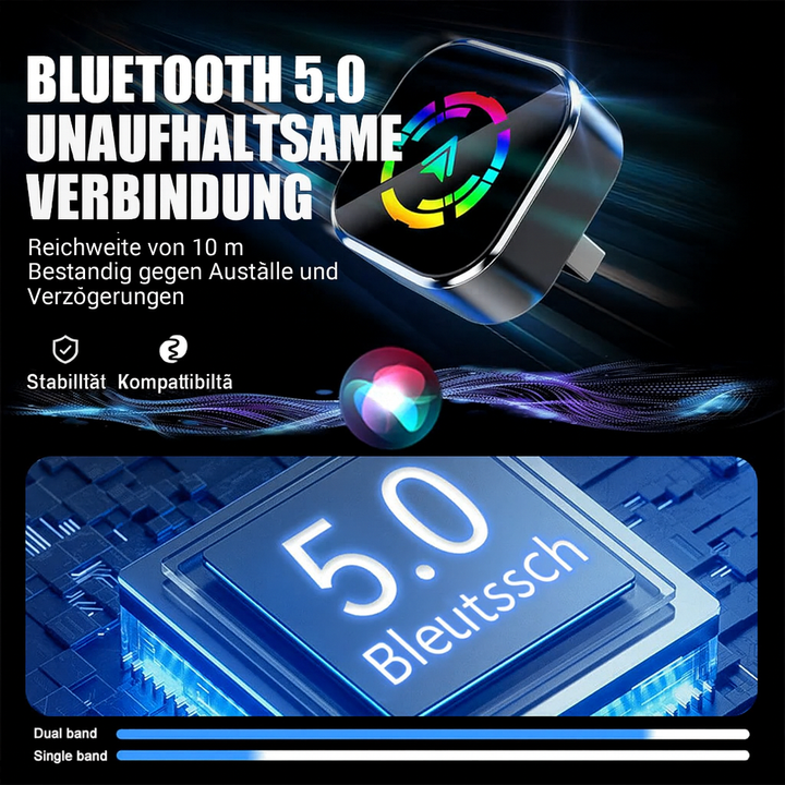 Wireless CarPlay &amp; Android Auto Adapter | Bluetooth 5.0 &amp; WiFi Connection | Plug-In Setup for Hands-Free Driving