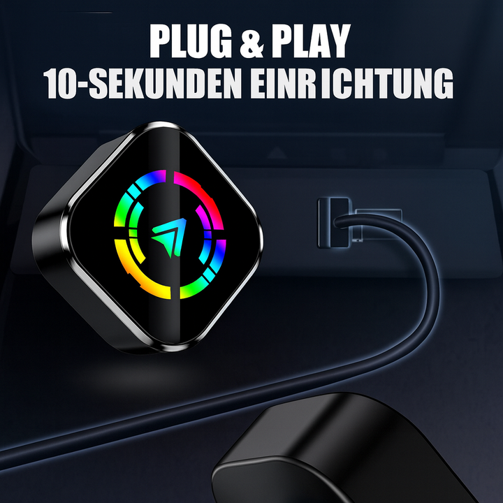 Wireless CarPlay &amp; Android Auto Adapter | Bluetooth 5.0 &amp; WiFi Connection | Plug-In Setup for Hands-Free Driving