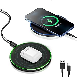 Wireless Charger 30 W Fast Charging Qi-Compatible with LED Status Ring