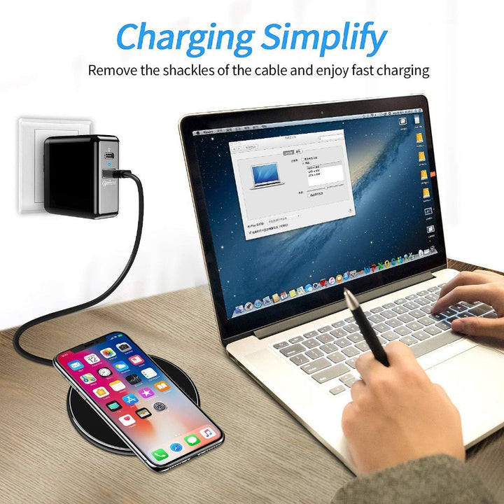 Wireless Charger 30 W Fast Charging Qi-Compatible with LED Status Ring