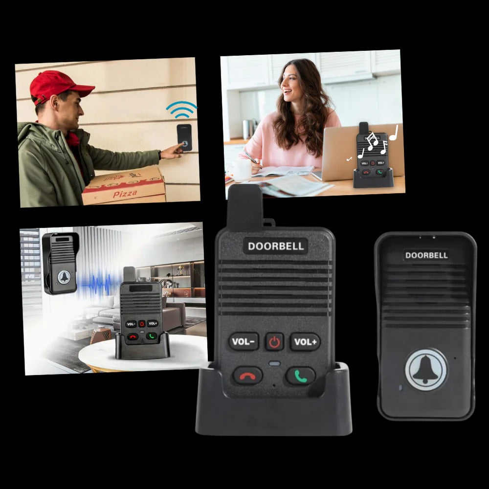 Wireless Intercom Doorbell | Hands-Free Two-Way Audio | Waterproof Design with 304.8m Range & Multi-Unit Ringtones