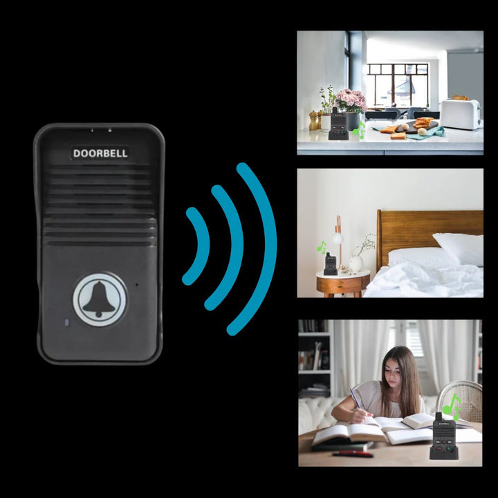 Wireless Intercom Doorbell | Hands-Free Two-Way Audio | Waterproof Design with 304.8m Range &amp; Multi-Unit Ringtones
