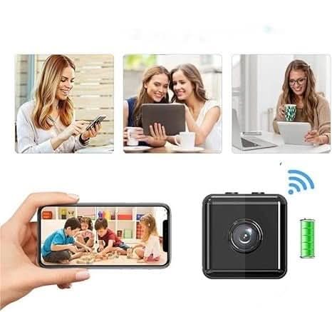 Wireless Mini Security Camera | 1080p Full HD, Night Vision, Motion Detection | Rechargeable Battery, Indoor &amp; Outdoor Use