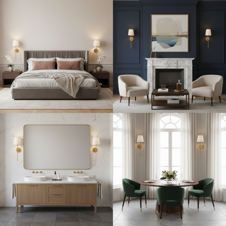 Wireless Wall Sconces | Cordless Tool-Free 3M Adhesive Installation | Drill-Free Lighting for Bedside or Hallway