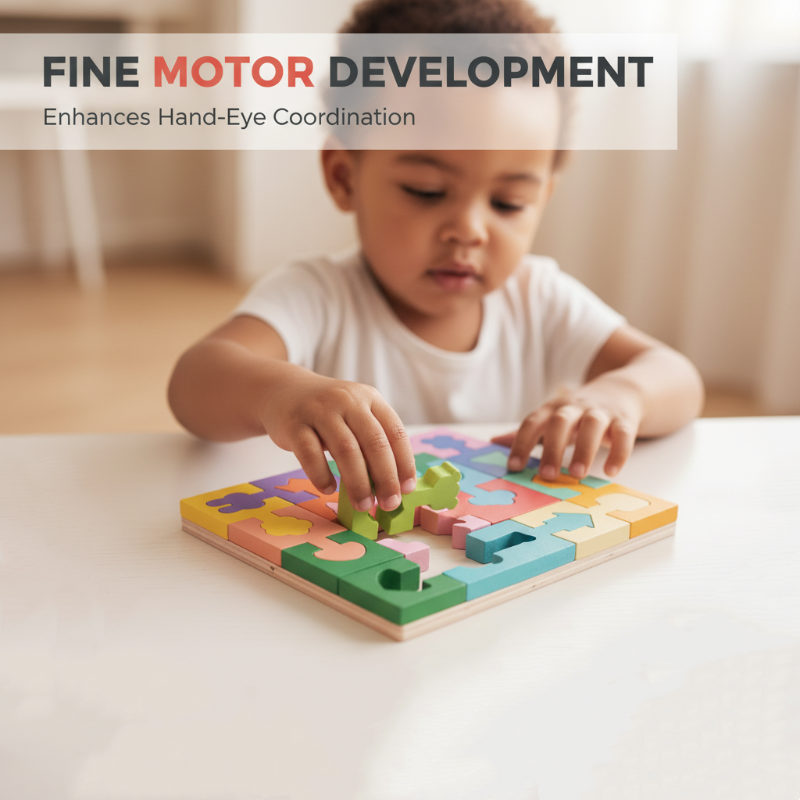 Wooden Building Blocks Geometric Shapes Chunky Multicolour with Rounded Edges